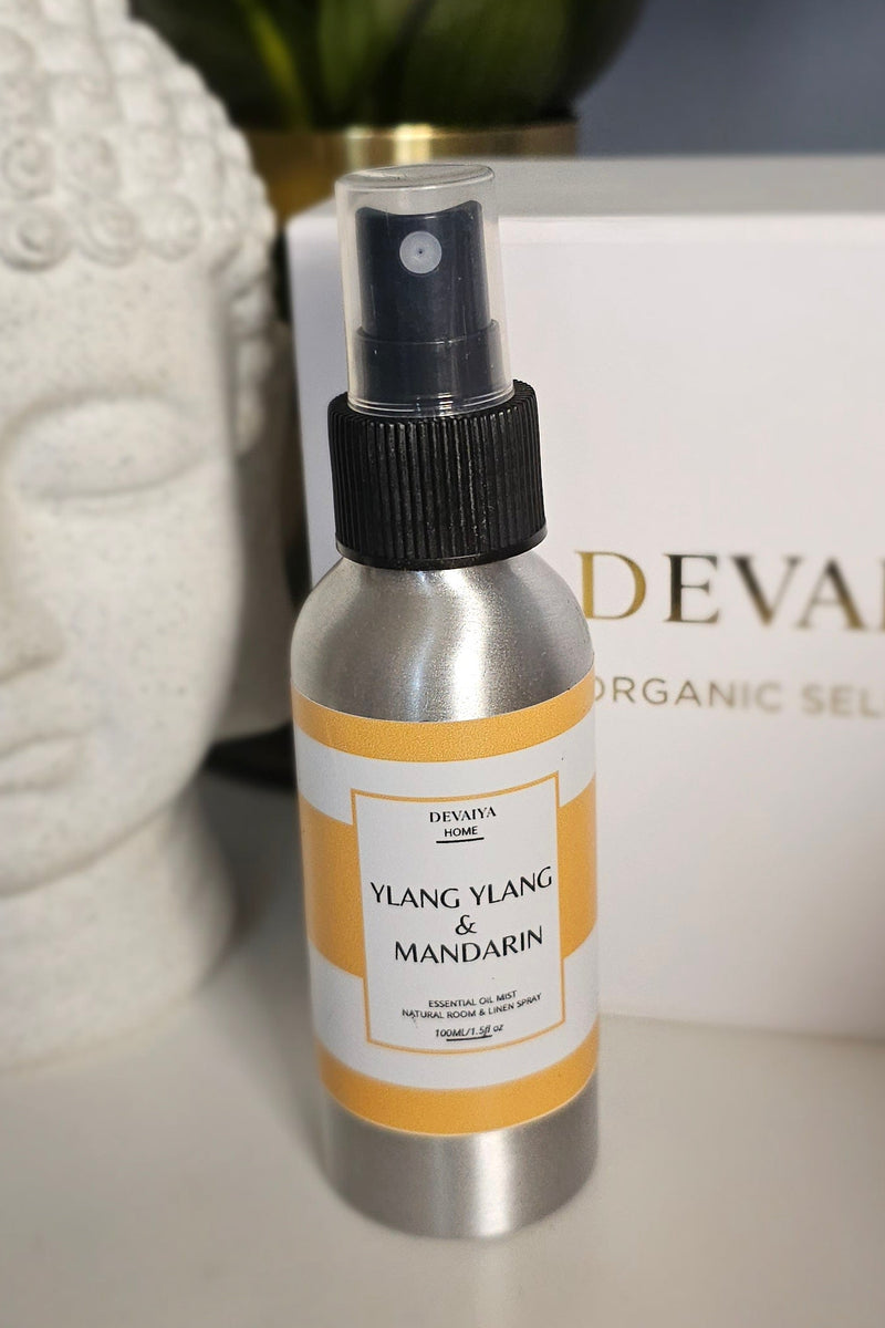 Essential oil mist with no artificial fragrance for linen, face and room spray.